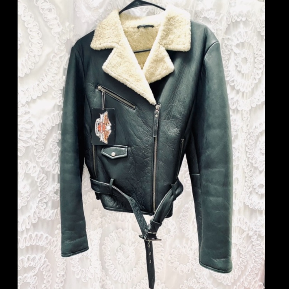 Harley Davidson Leather Sherpa Jacket